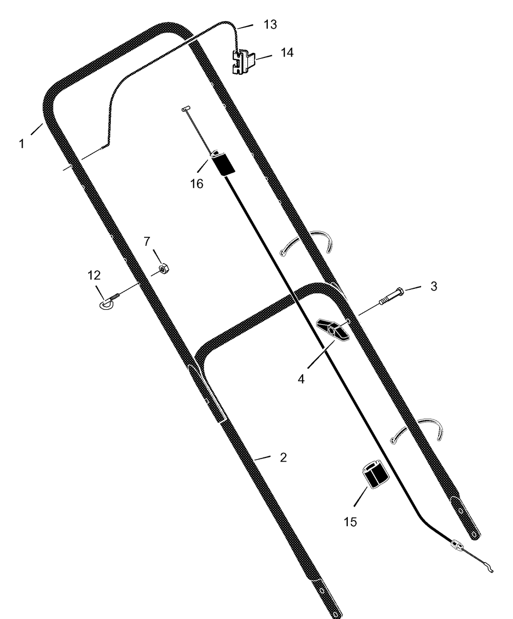 Handle Assembly Diagram and Parts List for 220010X194NA 2003 Briggs and Stratton Lawn Mower